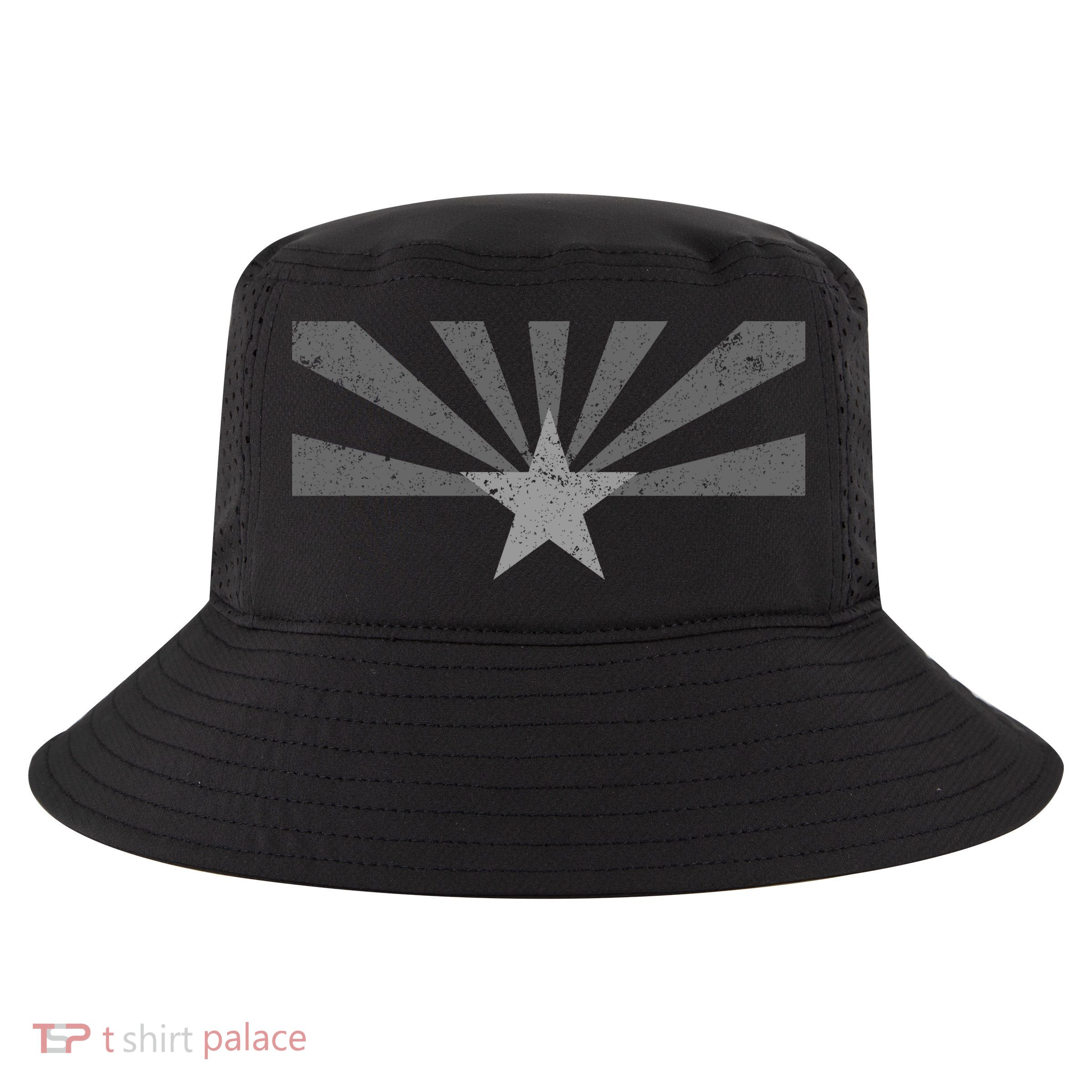 Grey Style Arizona State Flag Distressed  Cool Comfort Performance Bucket Hat