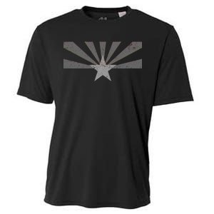 Grey Style Arizona State Flag Distressed  Cooling Performance Crew T-Shirt