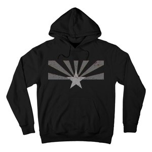 Grey Style Arizona State Flag Distressed  Hoodie