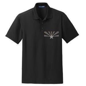 Grey Style Arizona State Flag Distressed  Dry Zone Grid Polo