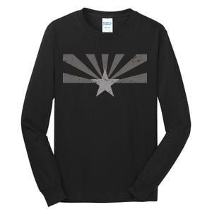 Grey Style Arizona State Flag Distressed  Tall Long Sleeve T-Shirt