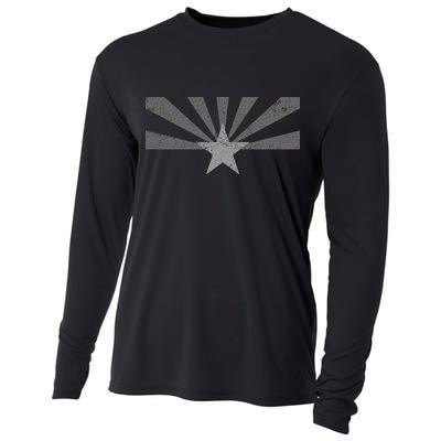 Grey Style Arizona State Flag Distressed  Cooling Performance Long Sleeve Crew