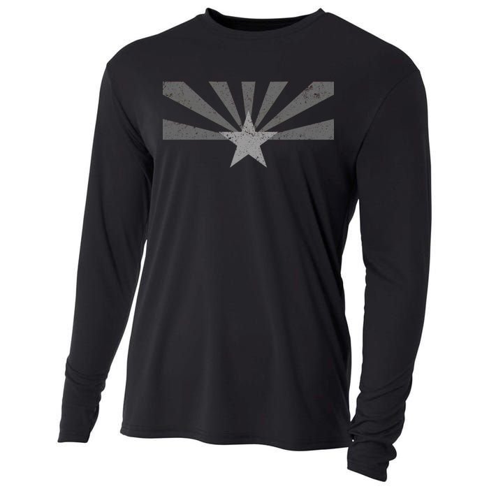 Grey Style Arizona State Flag Distressed  Cooling Performance Long Sleeve Crew