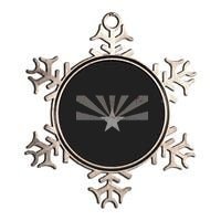 Grey Style Arizona State Flag Distressed  Metallic Star Ornament