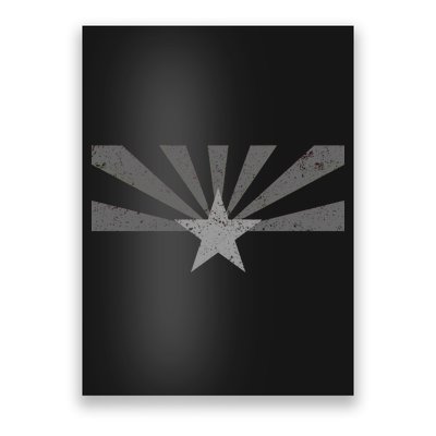 Grey Style Arizona State Flag Distressed  Poster