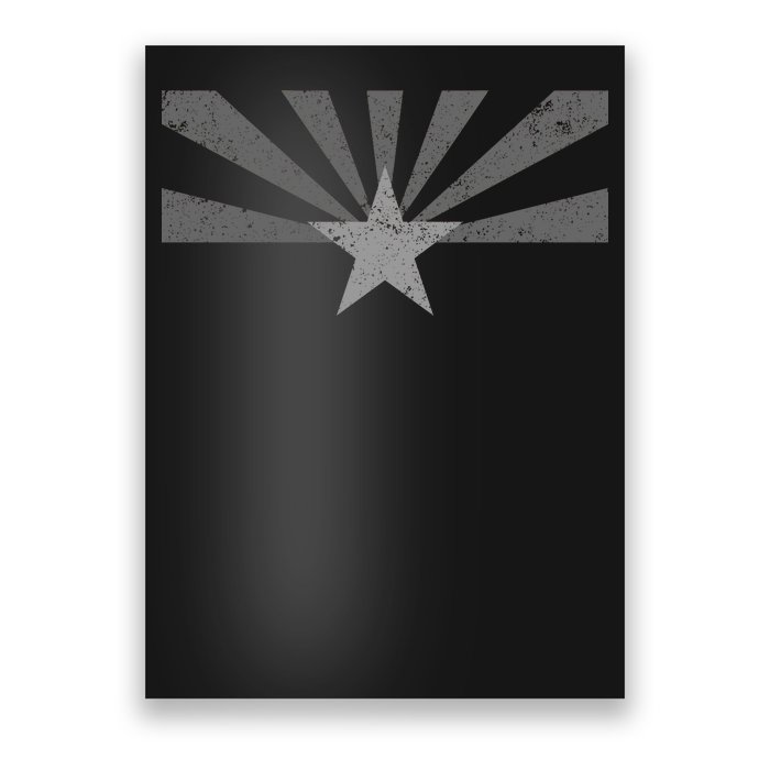 Grey Style Arizona State Flag Distressed  Poster