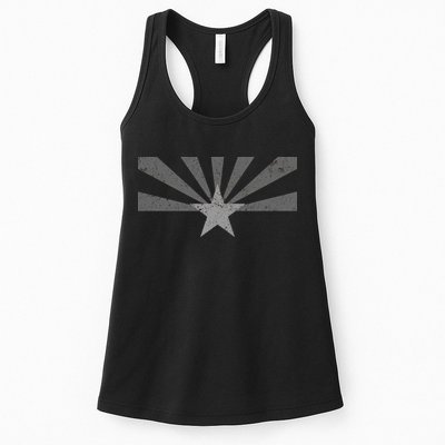 Grey Style Arizona State Flag Distressed  Womens Tank Top