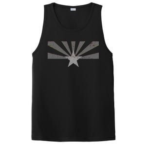 Grey Style Arizona State Flag Distressed  PosiCharge Competitor Tank