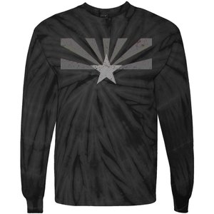 Grey Style Arizona State Flag Distressed  Tie-Dye Long Sleeve Shirt