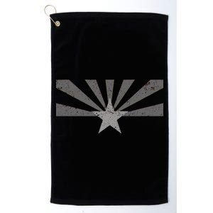 Grey Style Arizona State Flag Distressed  Platinum Collection Golf Towel