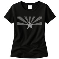 Grey Style Arizona State Flag Distressed  Womens T-Shirt