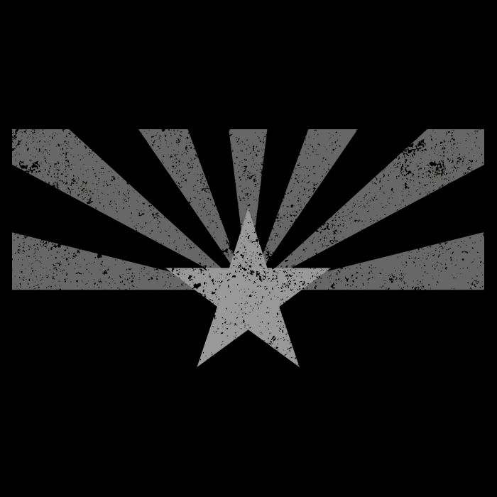 Grey Style Arizona State Flag Distressed  Womens T-Shirt