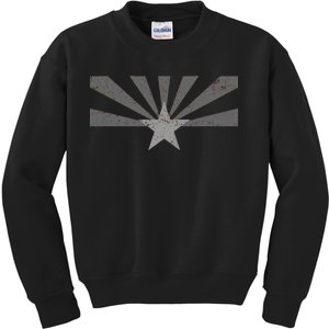 Grey Style Arizona State Flag Distressed  Kids Sweatshirt