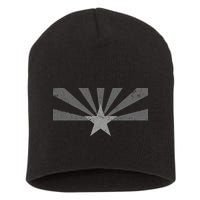 Grey Style Arizona State Flag Distressed  Short Acrylic Beanie