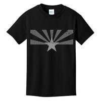 Grey Style Arizona State Flag Distressed  Kids T-Shirt