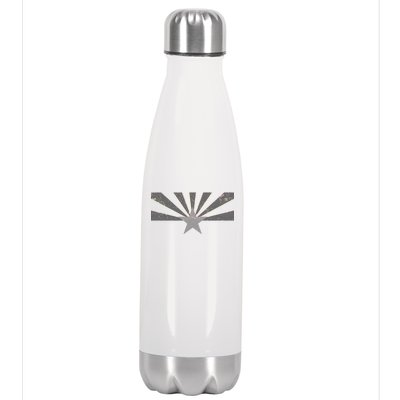 Grey Style Arizona State Flag Distressed  Stainless Steel Insulated Water Bottle