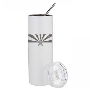 Grey Style Arizona State Flag Distressed  Stainless Steel Tumbler