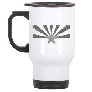 Grey Style Arizona State Flag Distressed  Stainless Steel Travel Mug