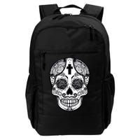 Grey Style Flower Skull Skeleton Graphic Backpack