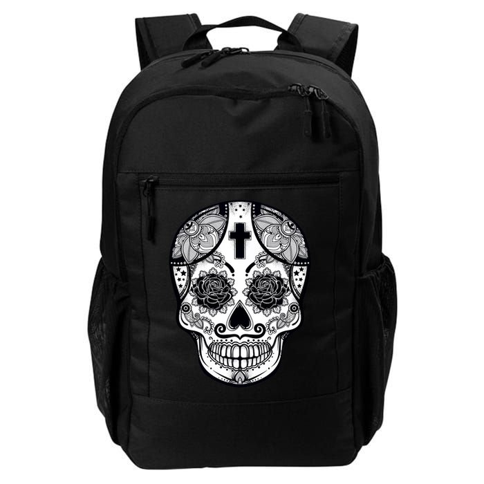Grey Style Flower Skull Skeleton Graphic Backpack