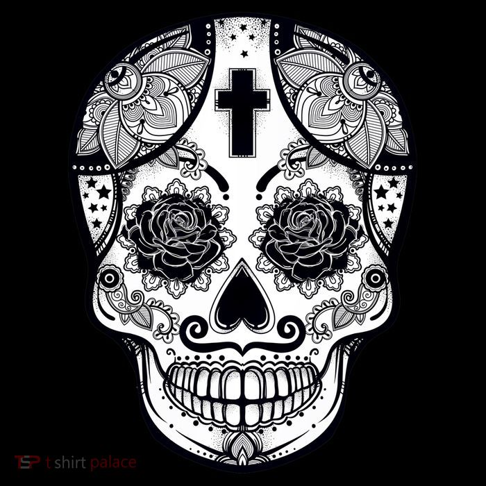 Grey Style Flower Skull Skeleton Graphic 16 in Basic Backpack