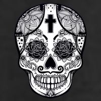 Grey Style Flower Skull Skeleton Graphic 25L Jumbo Tote