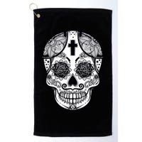 Grey Style Flower Skull Skeleton Graphic Golf Towel