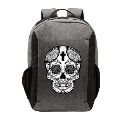 Grey Style Flower Skull Skeleton Graphic Vector Backpack