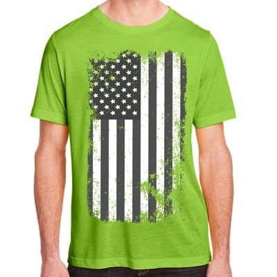 Grey Style Vintage torn USA American Flag Adult ChromaSoft Performance T-Shirt