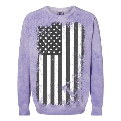 Grey Style Vintage torn USA American Flag Colorblast Crewneck Sweatshirt