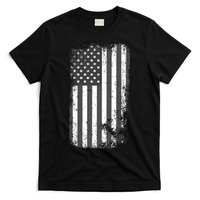 Grey Style Vintage torn USA American Flag T-Shirt