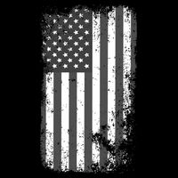 Grey Style Vintage torn USA American Flag T-Shirt