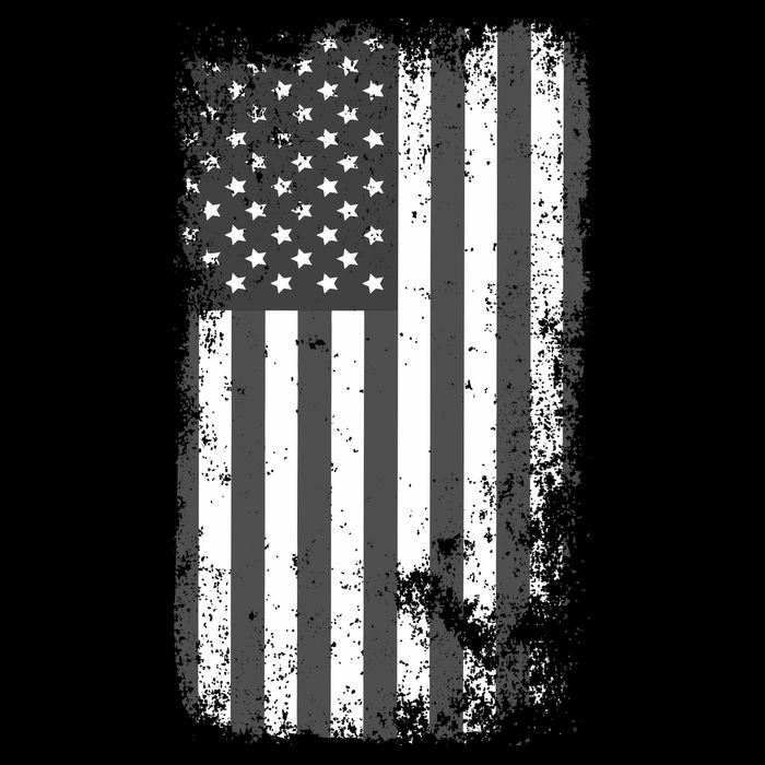 Grey Style Vintage torn USA American Flag T-Shirt