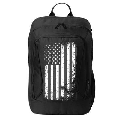 Grey Style Vintage torn USA American Flag City Backpack