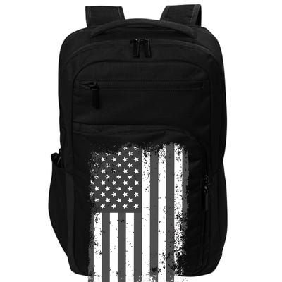 Grey Style Vintage torn USA American Flag Impact Tech Backpack