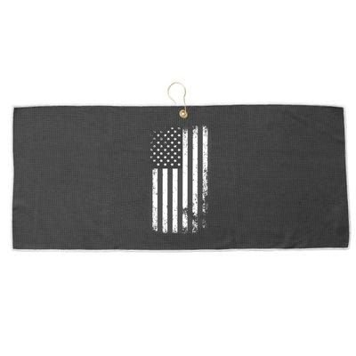 Grey Style Vintage torn USA American Flag Large Microfiber Waffle Golf Towel