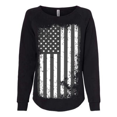 Grey Style Vintage torn USA American Flag Womens California Wash Sweatshirt