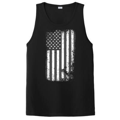 Grey Style Vintage torn USA American Flag PosiCharge Competitor Tank