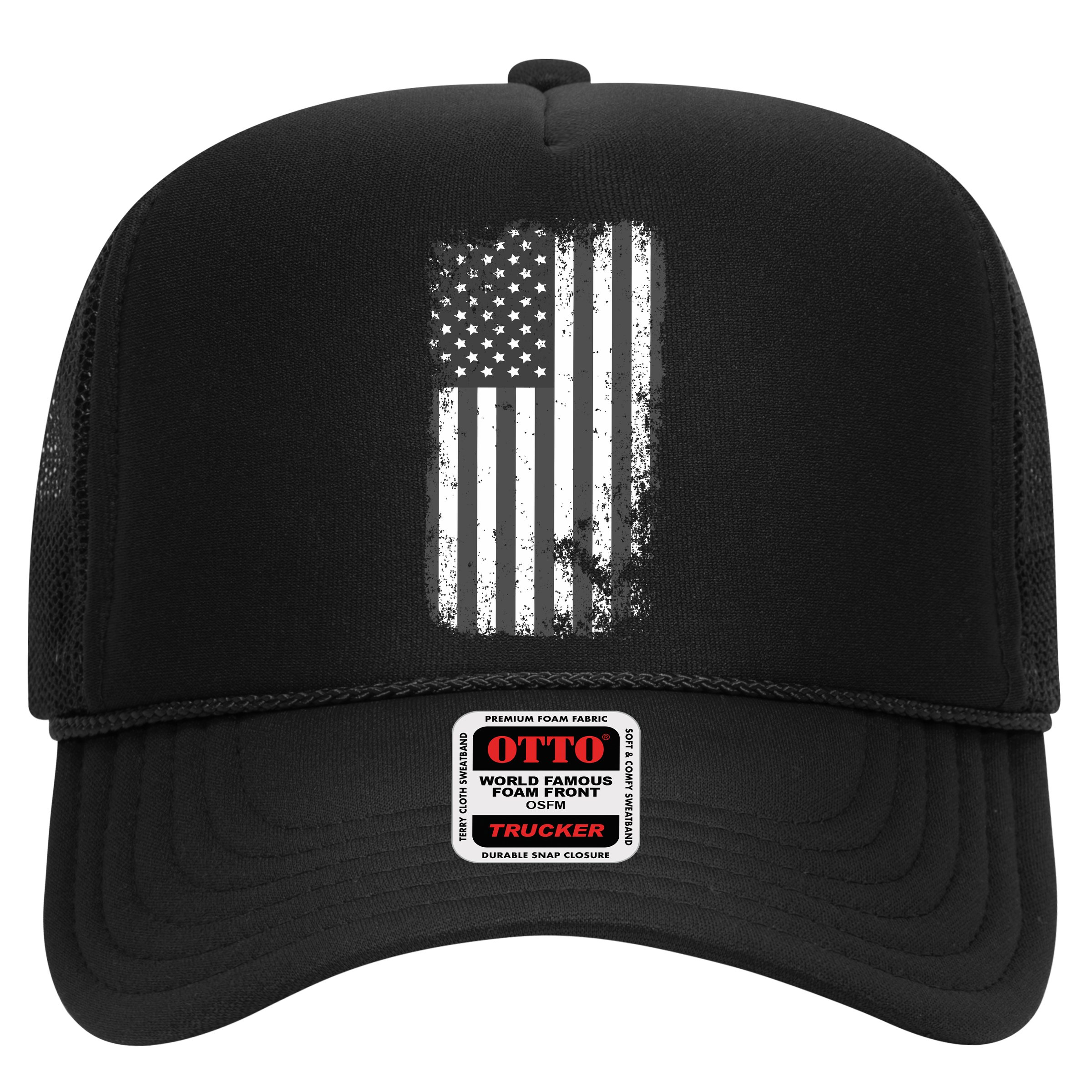 Grey Style Vintage torn USA American Flag Hat