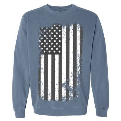 Grey Style Vintage torn USA American Flag Garment-Dyed Sweatshirt