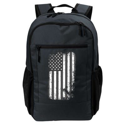 Grey Style Vintage torn USA American Flag Daily Commute Backpack