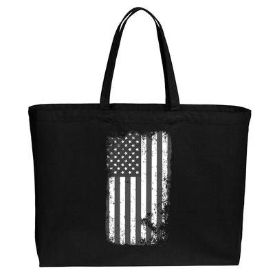 Grey Style Vintage torn USA American Flag Cotton Canvas Jumbo Tote