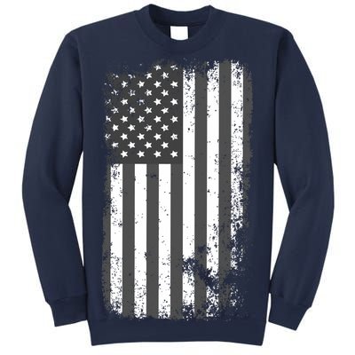 Grey Style Vintage torn USA American Flag Sweatshirt