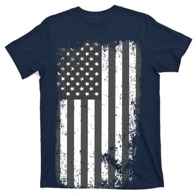 Grey Style Vintage torn USA American Flag T-Shirt