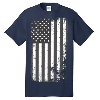 Grey Style Vintage torn USA American Flag Tall T-Shirt