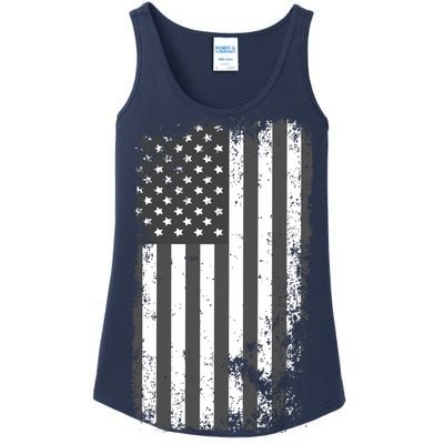 Grey Style Vintage torn USA American Flag Ladies Essential Tank