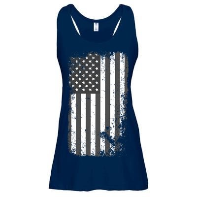 Grey Style Vintage torn USA American Flag Ladies Essential Flowy Tank