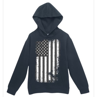 Grey Style Vintage torn USA American Flag Urban Pullover Hoodie