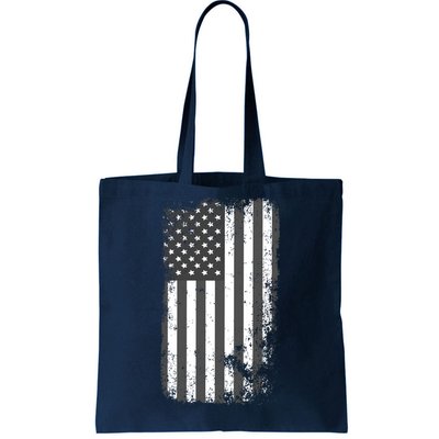 Grey Style Vintage torn USA American Flag Tote Bag