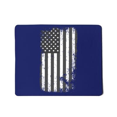 Grey Style Vintage torn USA American Flag Mousepad